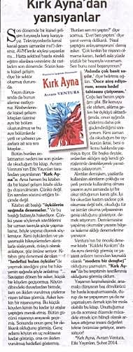Kırk Ayna, Yeni Asır Gazetesi kapağı